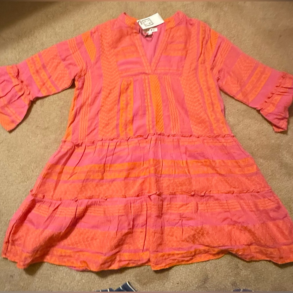 NWT THML Embriodered Tiered Tunic Dress